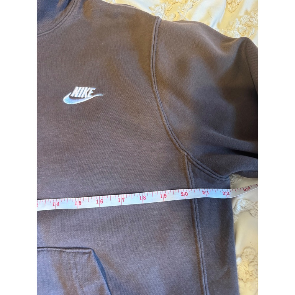 Nike Sportswear Club Fleece Hoodie Brown Pullover Sweatshirt Small BV2654-203 - Picture 3 of 5